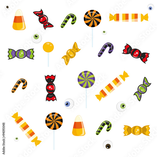 Halloween candy,candy corn and eyeballs