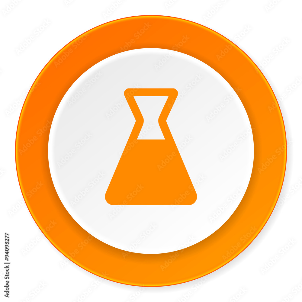 laboratory orange circle 3d modern design flat icon on white background laboratory orange circle 3d modern design flat icon on white background
