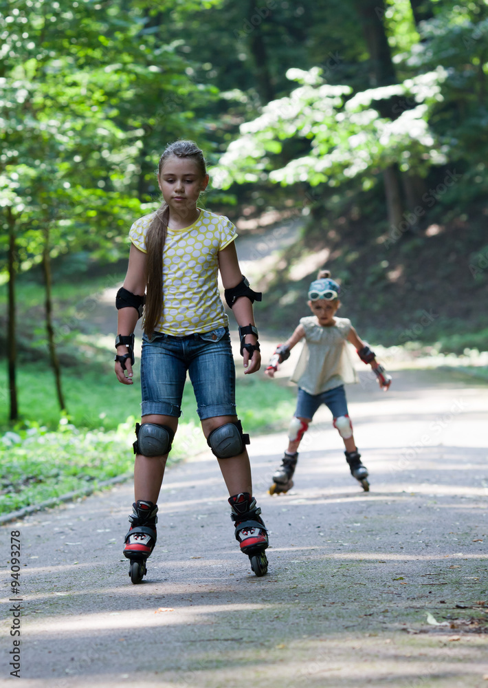 Kids rollerblading Kids rollerblading