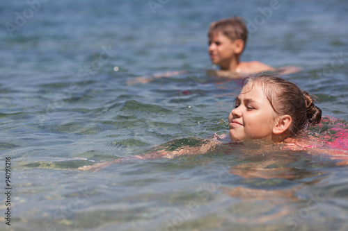 Children in the sea