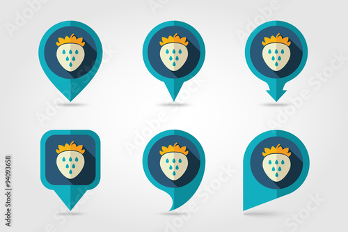 Free Download Strawberry mapping pins icons - GFXLoad