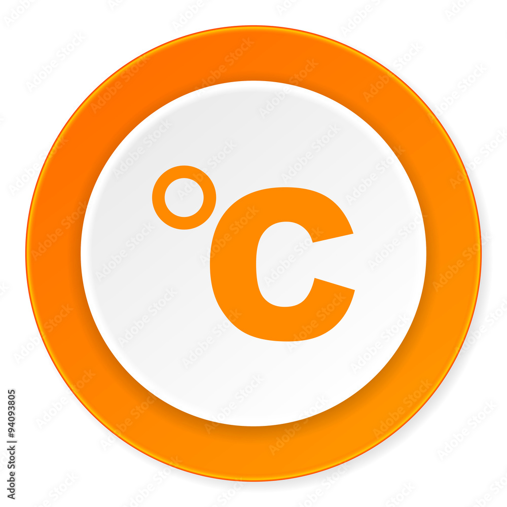 celsius orange circle 3d modern design flat icon on white background celsius orange circle 3d modern design flat icon on white background