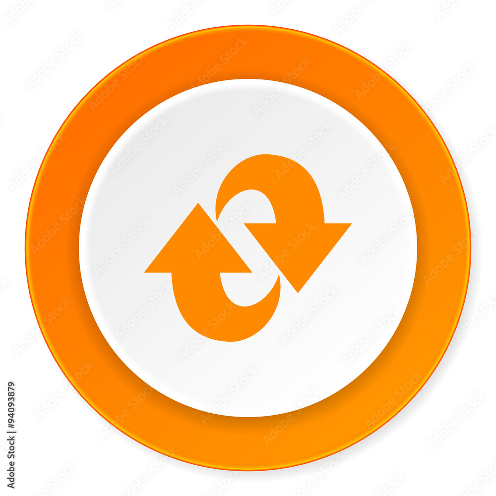 rotation orange circle 3d modern design flat icon on white background rotation orange circle 3d modern design flat icon on white background
