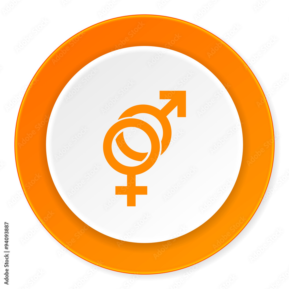 sex orange circle 3d modern design flat icon on white background sex orange circle 3d modern design flat icon on white background