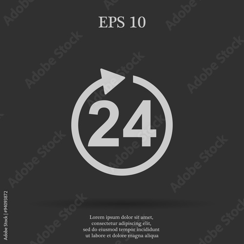 clock hours icon. Flat vector icon