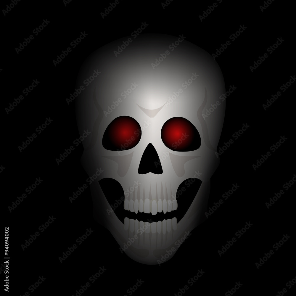 Fototapeta premium Skull with red eyes