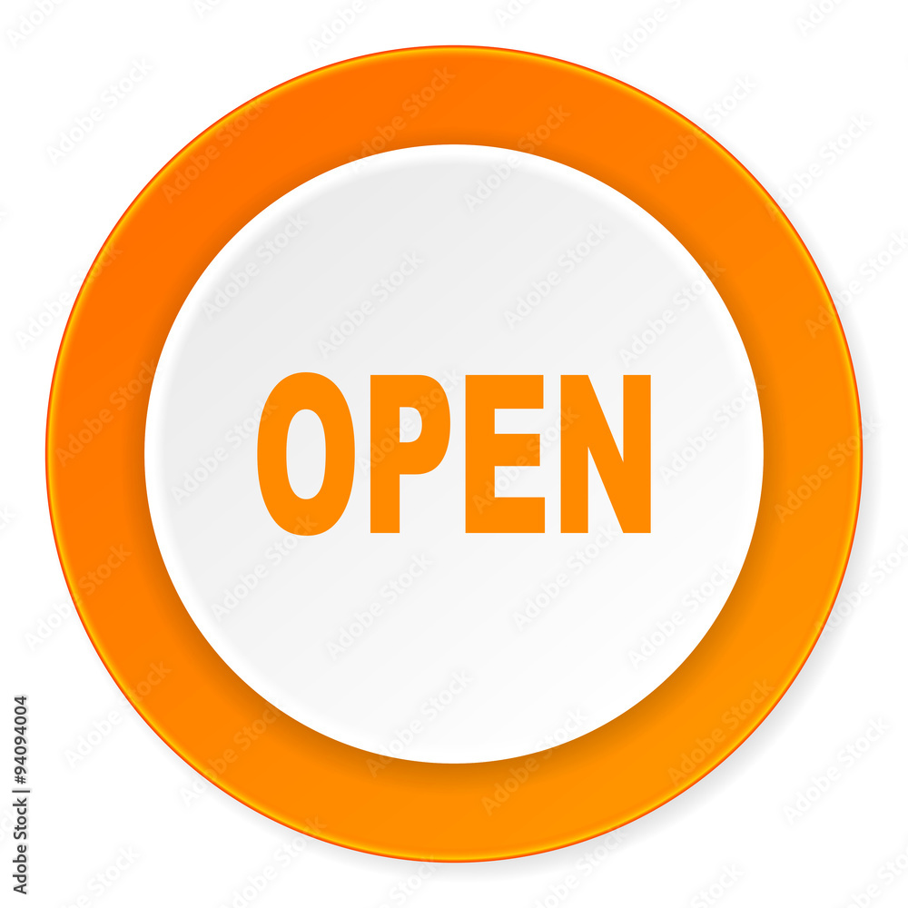 open orange circle 3d modern design flat icon on white background open orange circle 3d modern design flat icon on white background