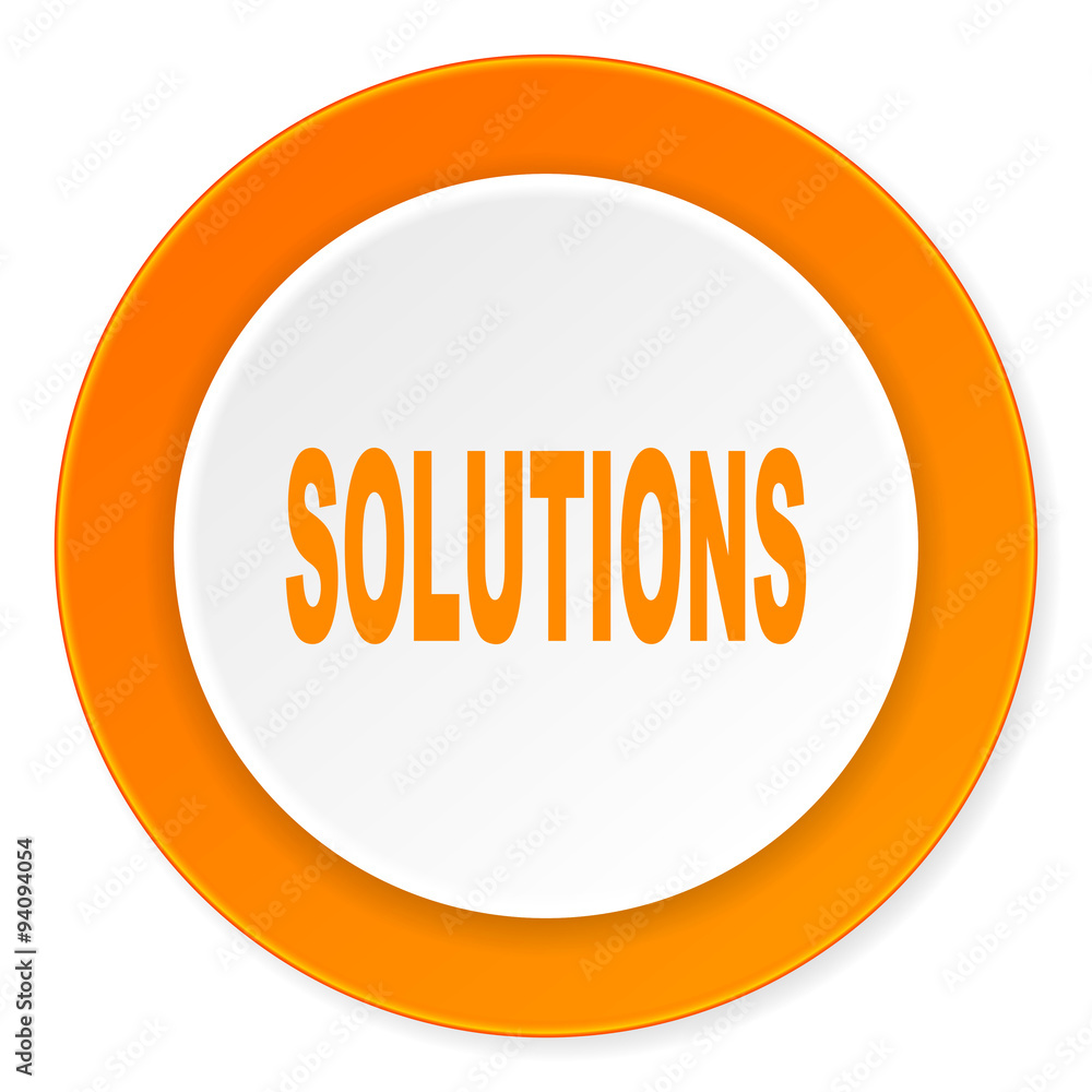 solutions orange circle 3d modern design flat icon on white background solutions orange circle 3d modern design flat icon on white background