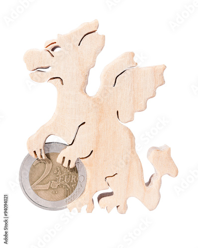 Принти на полотні Stand for coins in the form of a dragon