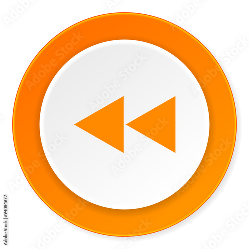 rewind orange circle 3d modern design flat icon on white background Free Download rewind orange circle 3d modern design flat icon on white background - GFXLoad