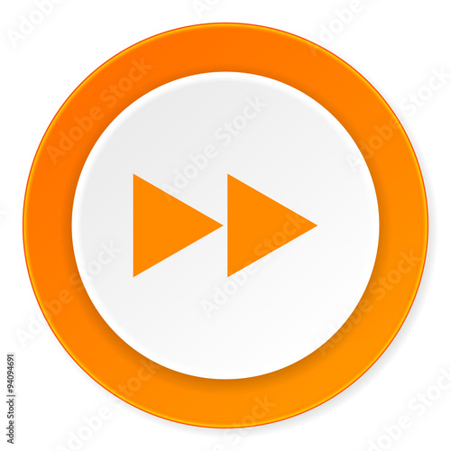 Free Download rewind orange circle 3d modern design flat icon on white background - GFXLoad