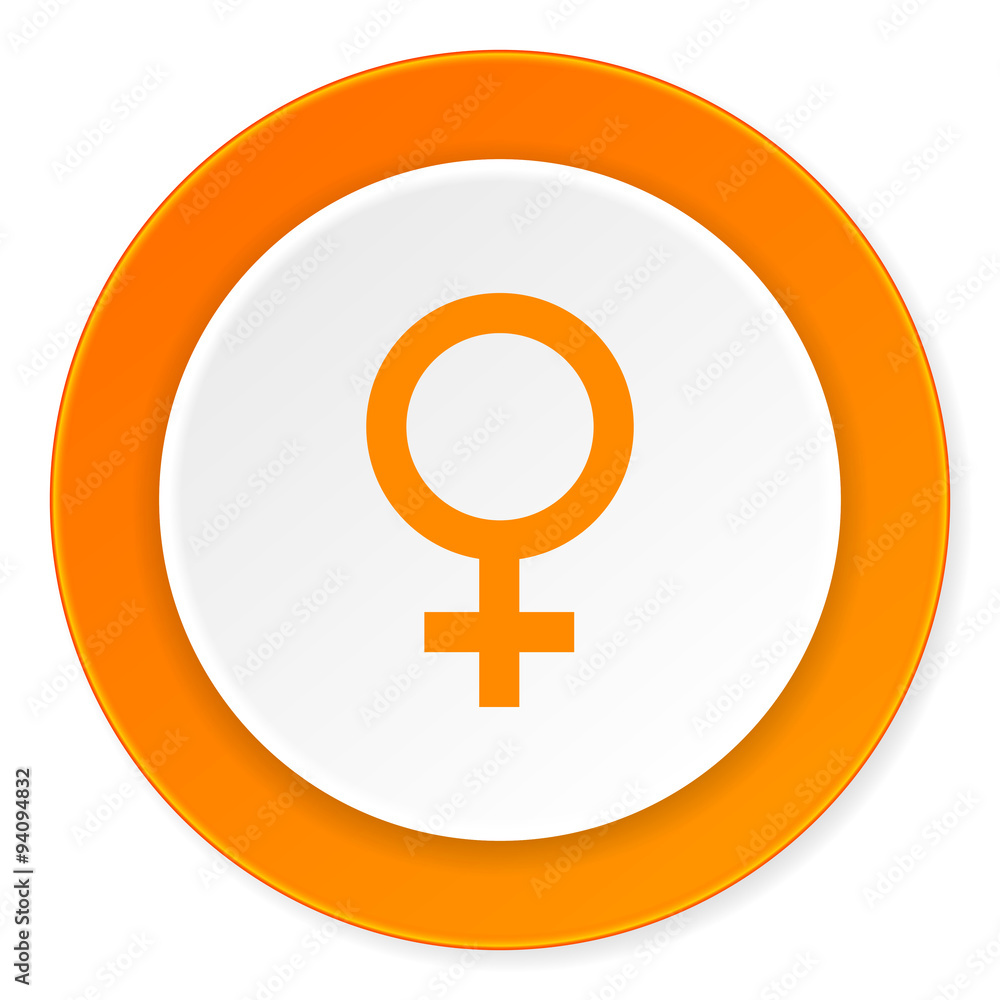 female orange circle 3d modern design flat icon on white background female orange circle 3d modern design flat icon on white background