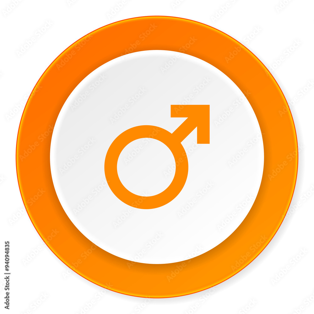 male orange circle 3d modern design flat icon on white background male orange circle 3d modern design flat icon on white background