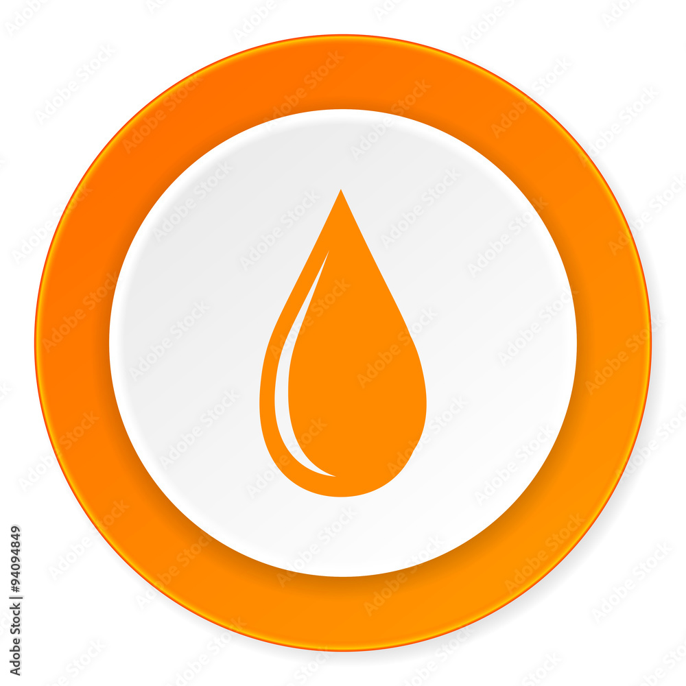 water drop orange circle 3d modern design flat icon on white background water drop orange circle 3d modern design flat icon on white background