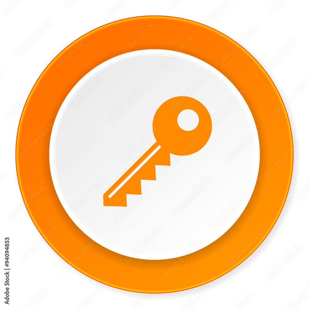 key orange circle 3d modern design flat icon on white background key orange circle 3d modern design flat icon on white background