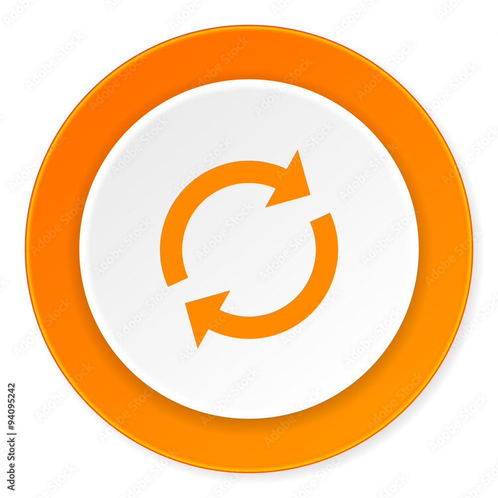 reload orange circle 3d modern design flat icon on white background reload orange circle 3d modern design flat icon on white background