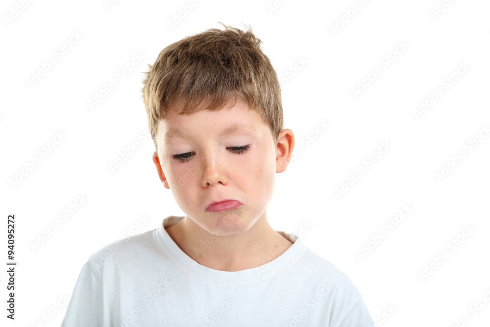 Portrait of happy little boy on white background Portrait of happy little boy on white background