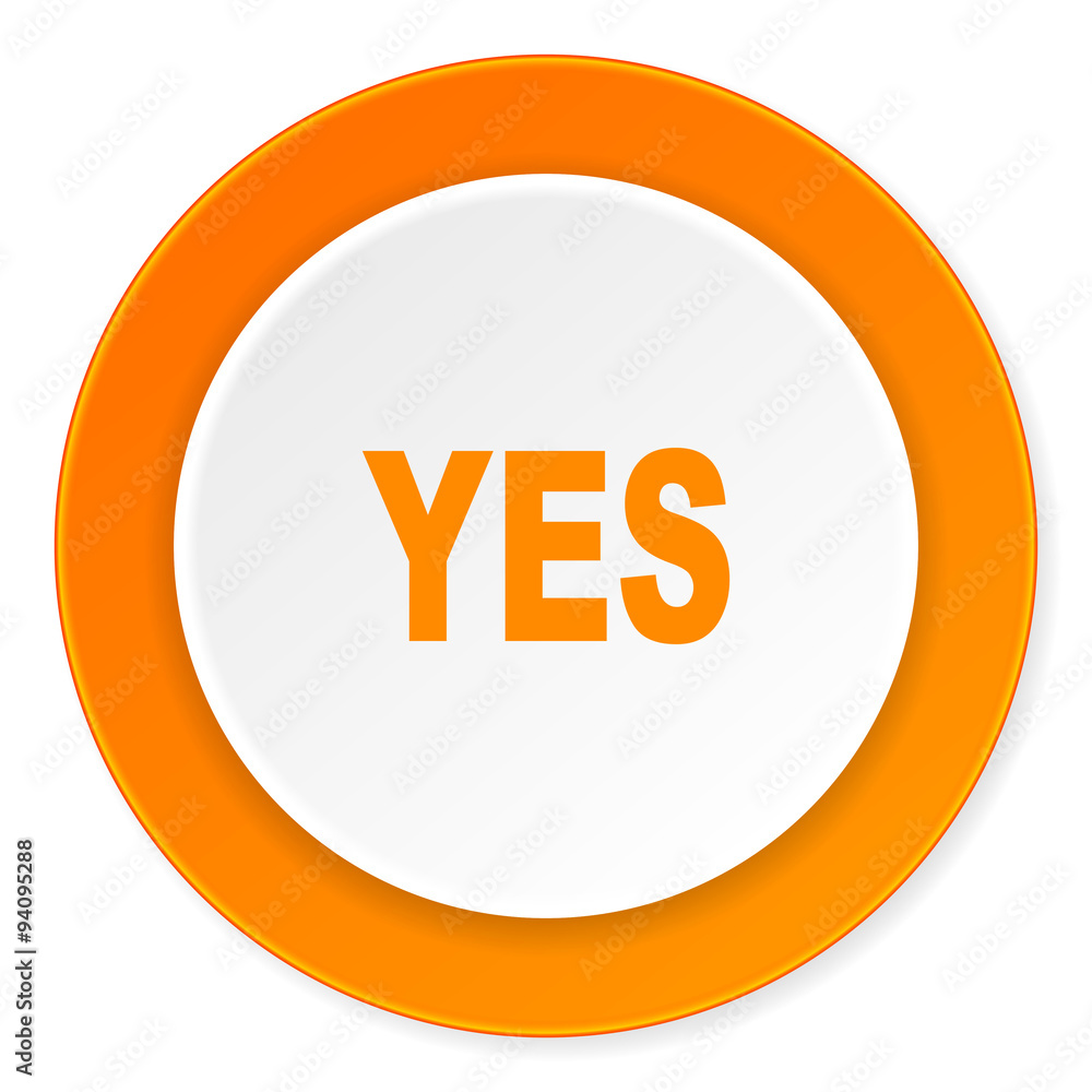 yes orange circle 3d modern design flat icon on white background yes orange circle 3d modern design flat icon on white background