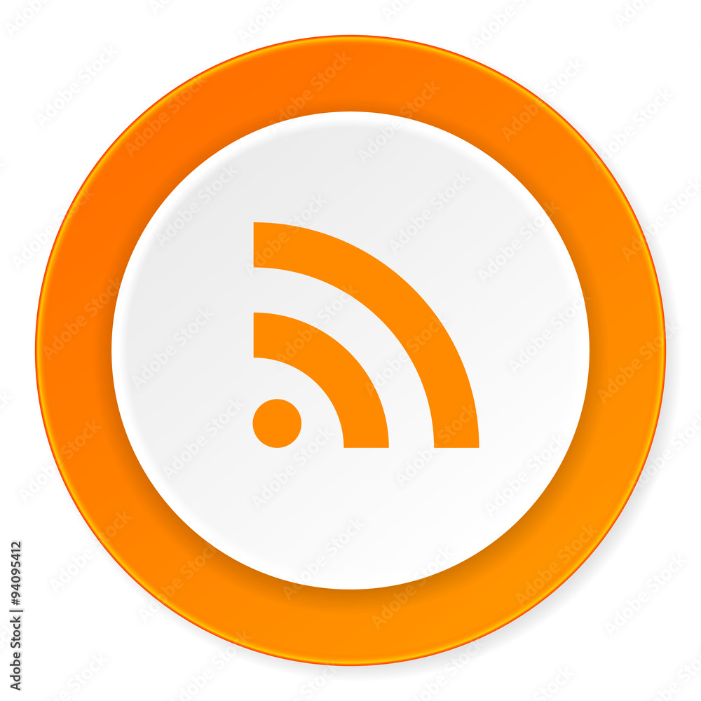 rss orange circle 3d modern design flat icon on white background rss orange circle 3d modern design flat icon on white background