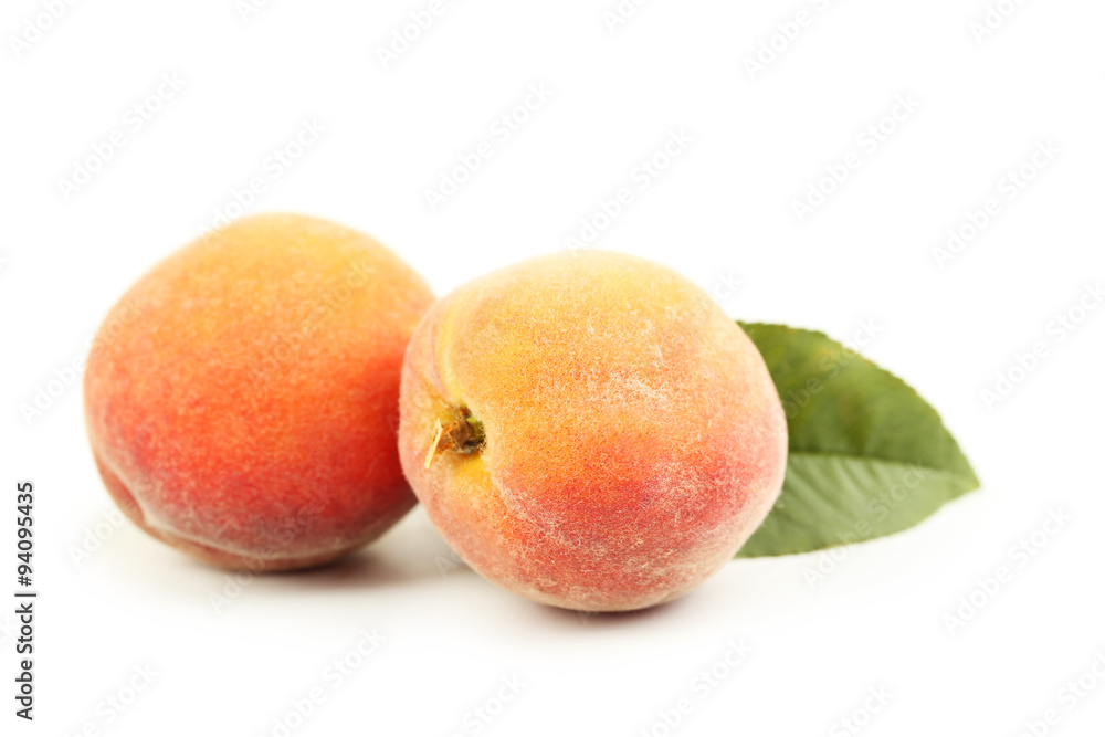 Fresh peaches fruit isolated on a white Fresh peaches fruit isolated on a white