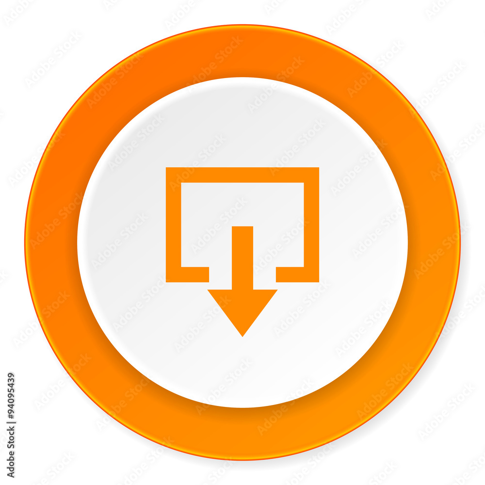 exit orange circle 3d modern design flat icon on white background exit orange circle 3d modern design flat icon on white background