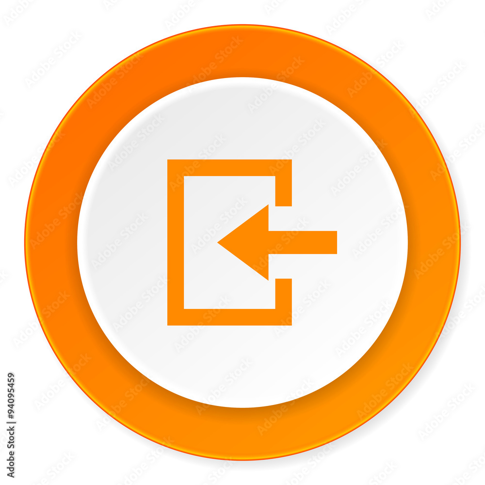 enter orange circle 3d modern design flat icon on white background enter orange circle 3d modern design flat icon on white background