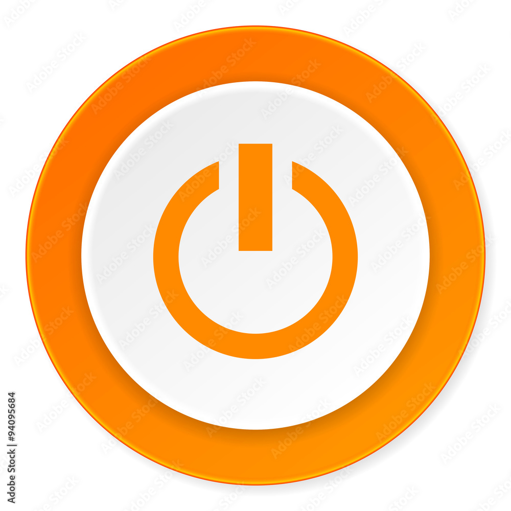 power orange circle 3d modern design flat icon on white background power orange circle 3d modern design flat icon on white background