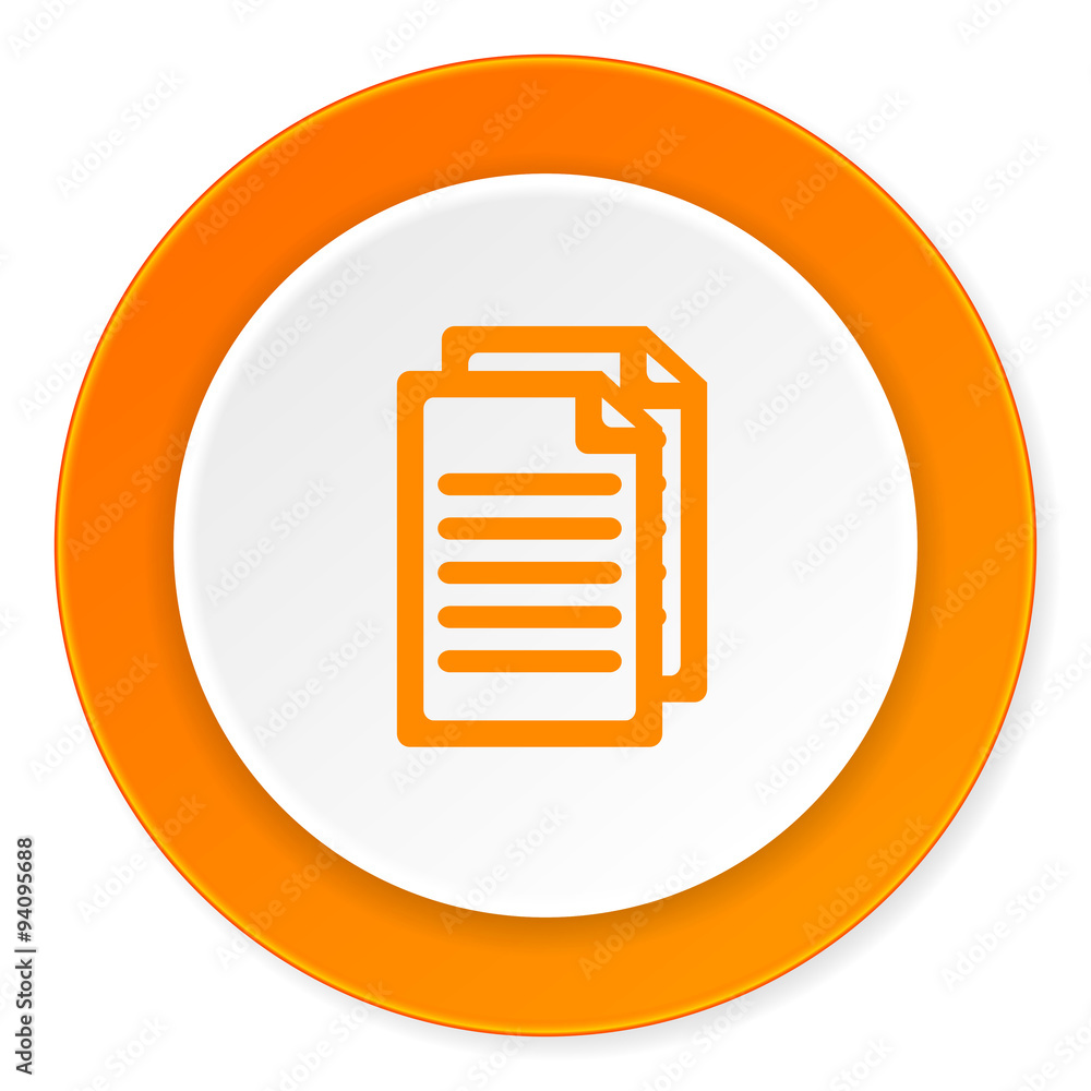 document orange circle 3d modern design flat icon on white background document orange circle 3d modern design flat icon on white background