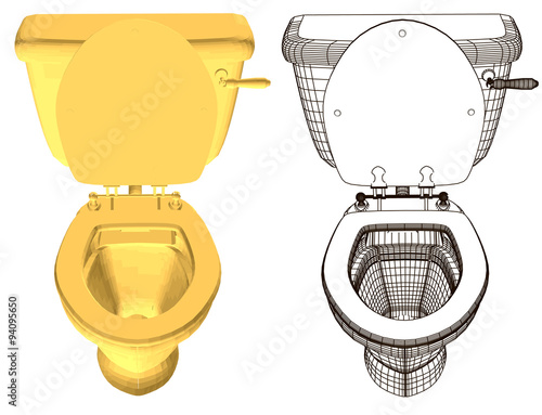 toilet icon set gold