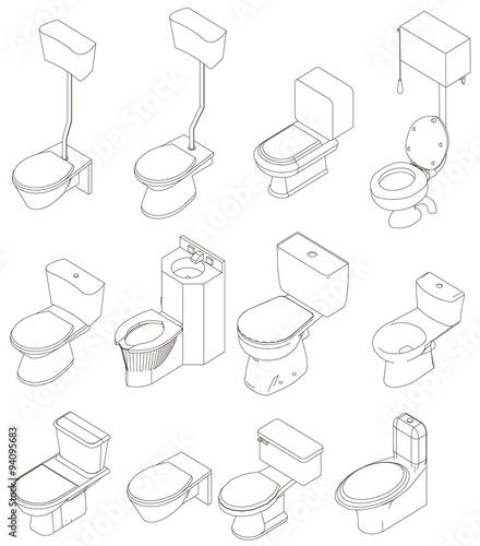 toilet icon set