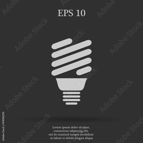 Vector energy saving fluorescent light bulb icon