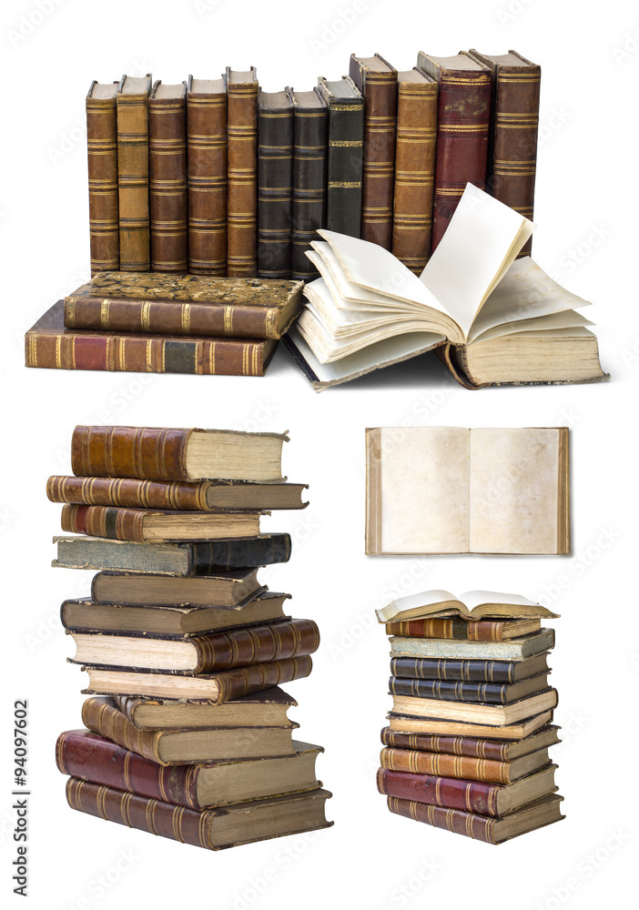old books isolated on white old books isolated on white