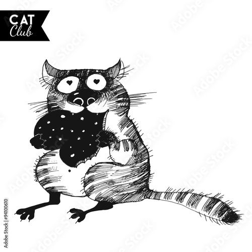 funny cat  character vector cat club