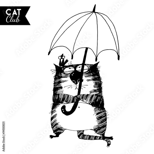 funny cat  character vector cat club