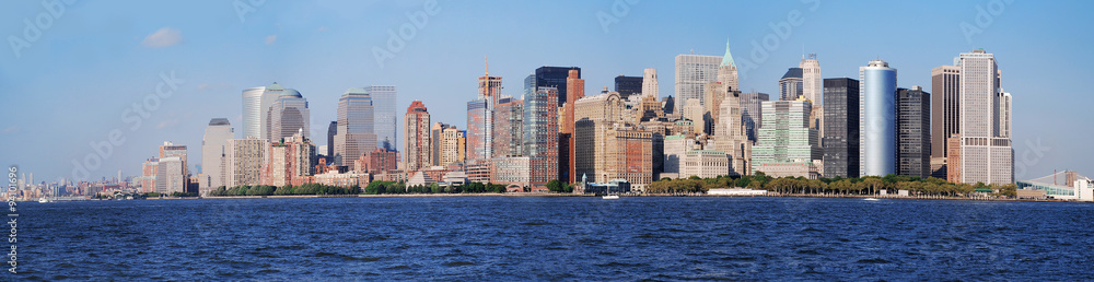 Manhattan skyline panorama, New York City - obrazy, fototapety, plakaty 