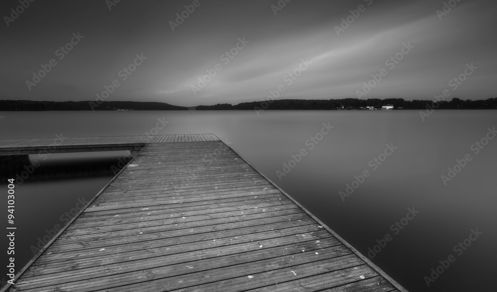 Fototapeta premium Long exposure landscape with architecture elements.