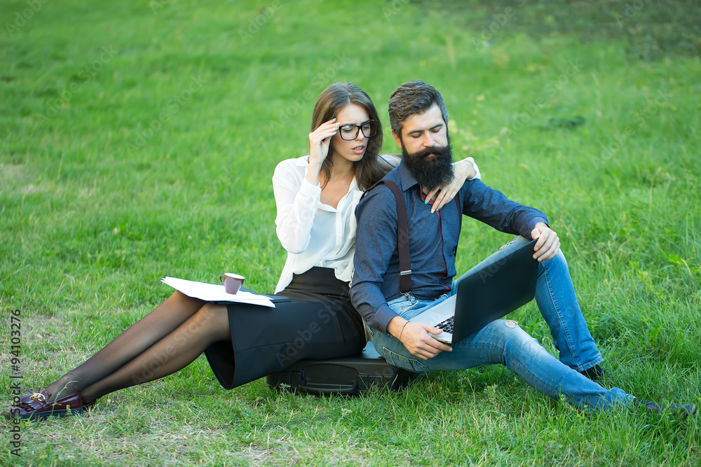 Business couple outdoor Business couple outdoor
