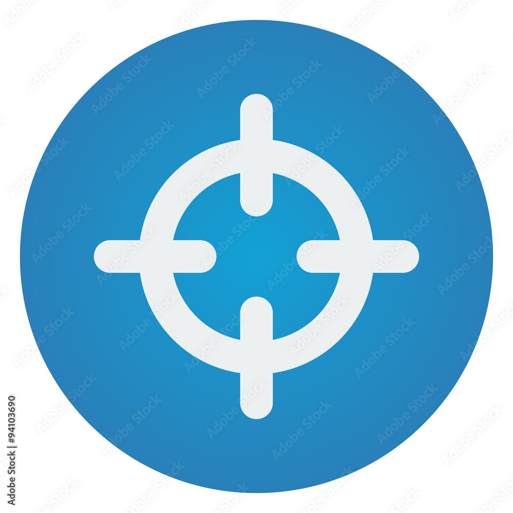 Flat white Scope icon on blue circle Flat white Scope icon on blue circle