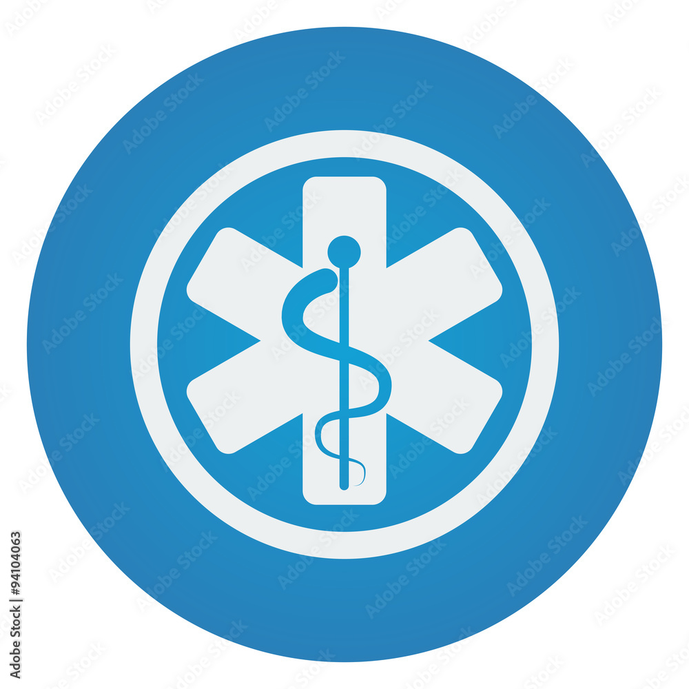 Flat white Medical icon on blue circle Flat white Medical icon on blue circle