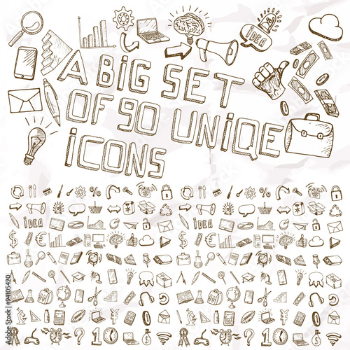 Set of doodle icons. 