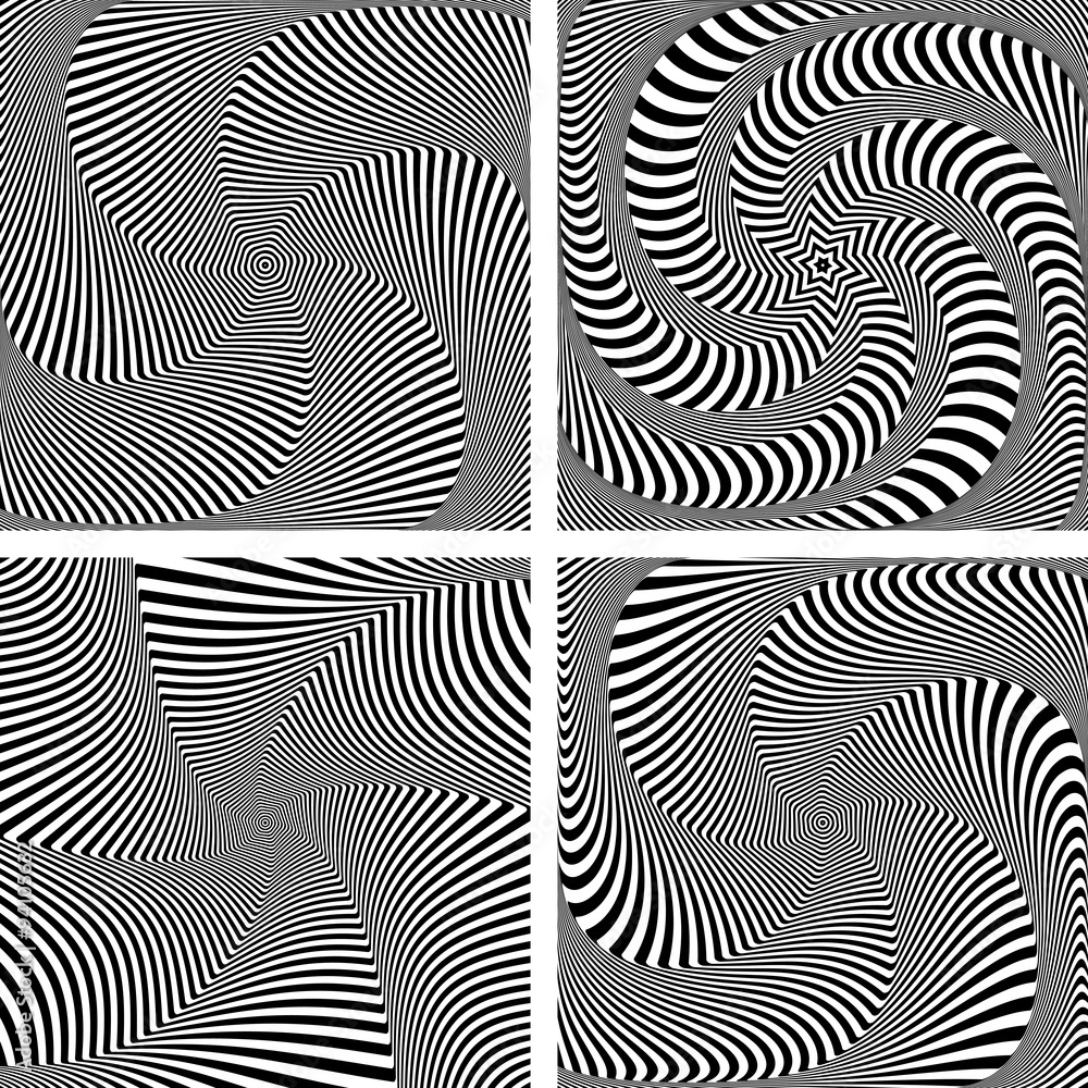 Illusion of torsion  movement. Set.
