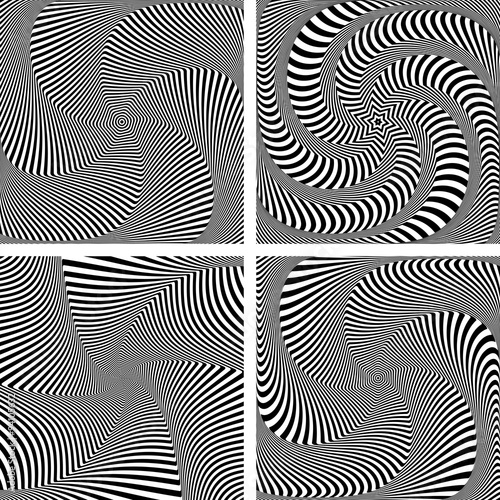 Illusion of torsion movement. Set.