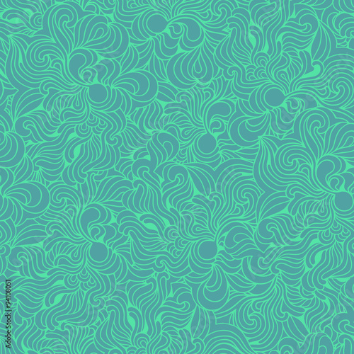 Background with abstract doodle waves. Seamless texture. 