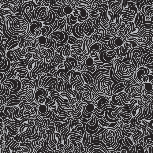 Background with abstract doodle waves. Seamless texture. 