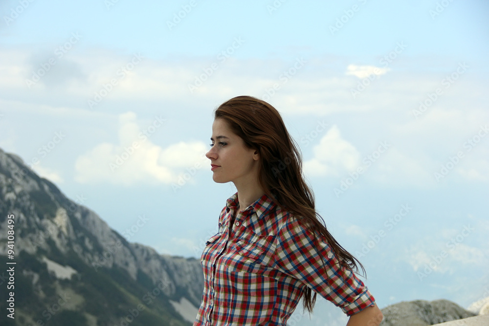 Obraz premium Girl in the clouds