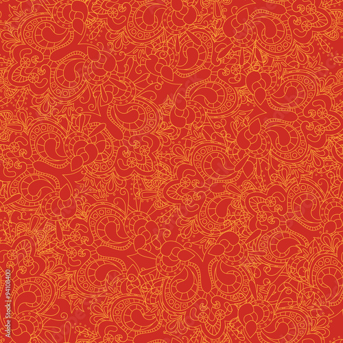Vector floral background with hand made pattern. 