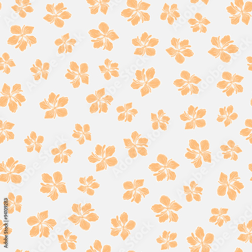 Seamless texture with vintage flowers. Flower background.