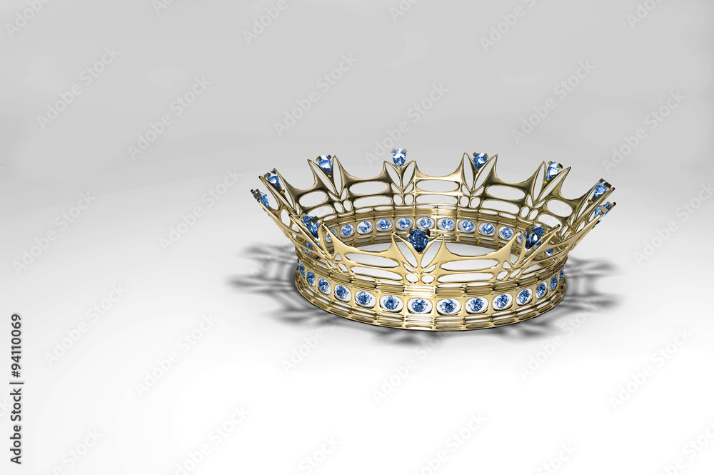 Princess Crown An ornate gold crown set with sparkling blue sapphires - fit  for a princess or fairy. Original design, created with Blender.  Illustration Stock | Adobe Stock