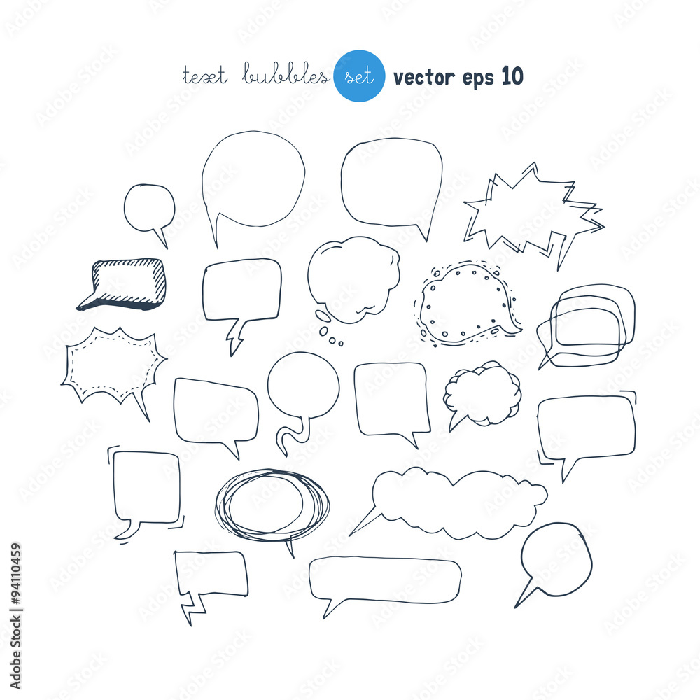Obraz premium Text bubble vector illustration set