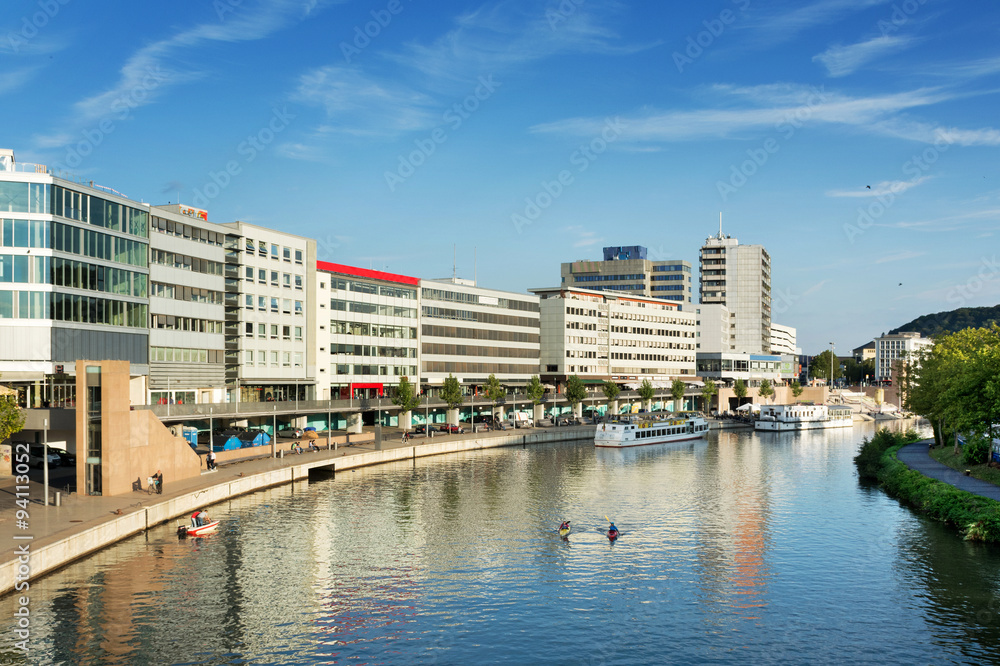 Saarbrücken City, Saarland Stadtzentrum Berliner Promenade mit Saar